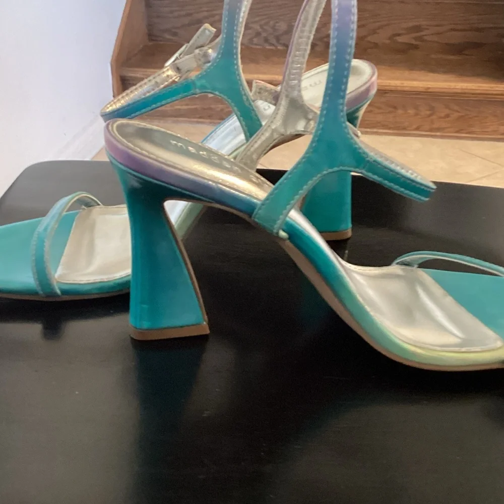 Madden Girl Iridescent Blue and Silver Heels - Picture 2 of 3